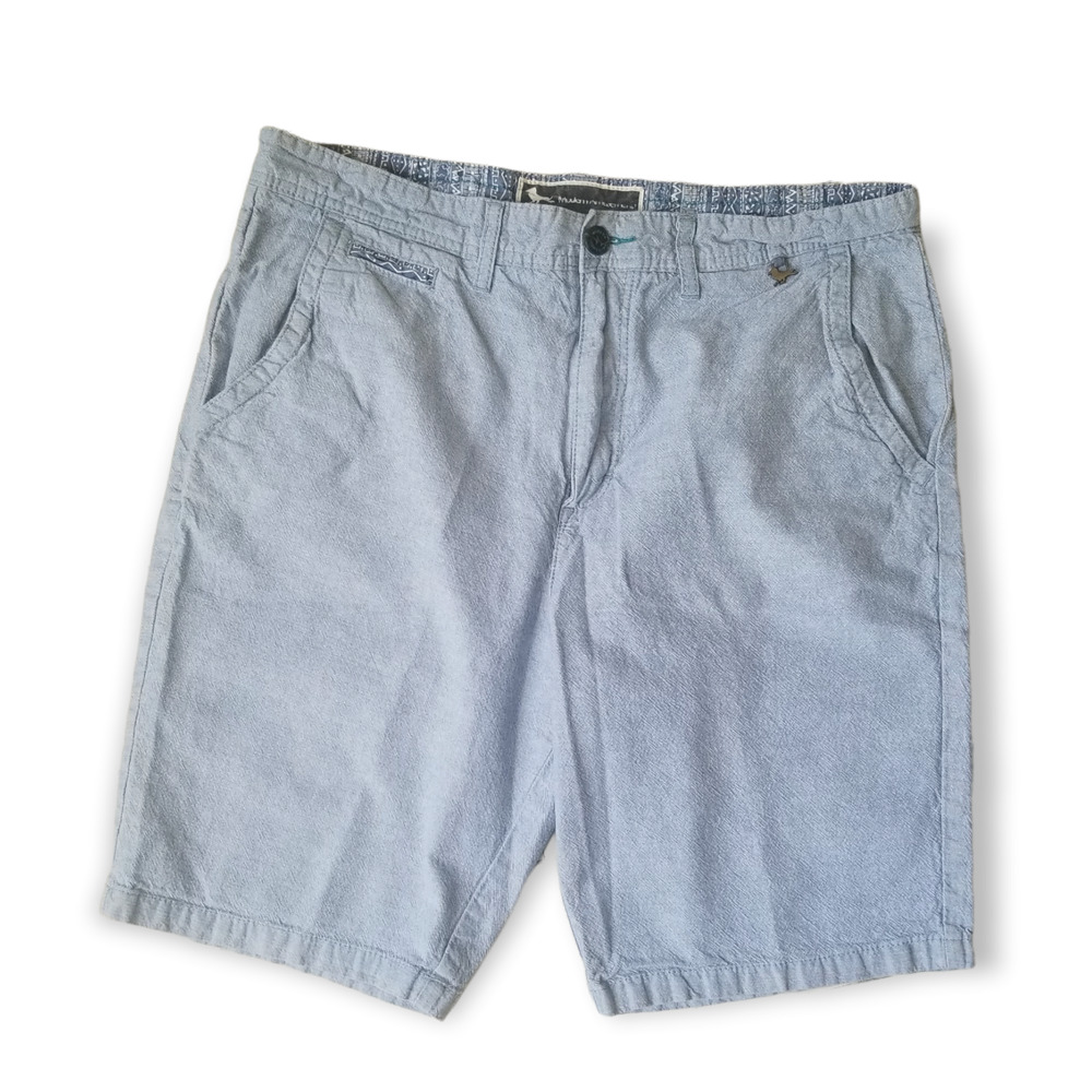 Modern Amusement Parker Brooks Bermuda Blue Chambray - Size 36